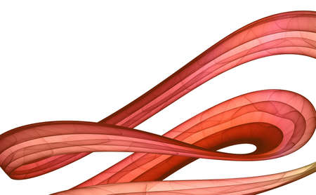 Red 3D rendered fractal (abstract background)の写真素材