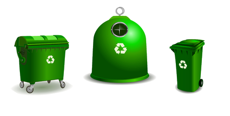 Recycle bins - two bigger and a small oneのイラスト素材