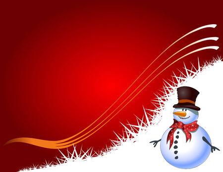 Decorative Christmas card with snowmanのイラスト素材