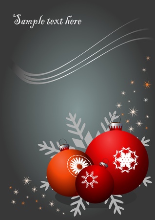 Christmas balls on a red festive backgroundのイラスト素材