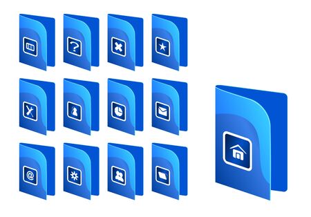Blue basic web iconsのイラスト素材