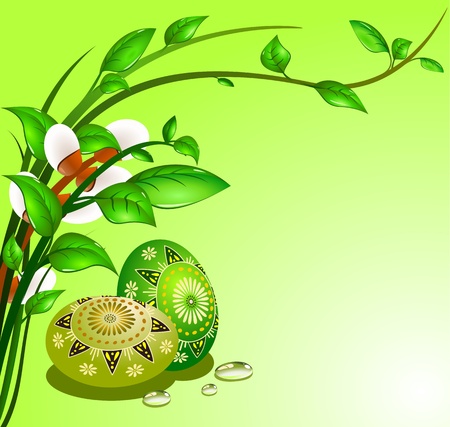 Easter eggs with ornament, vector illustrationのイラスト素材