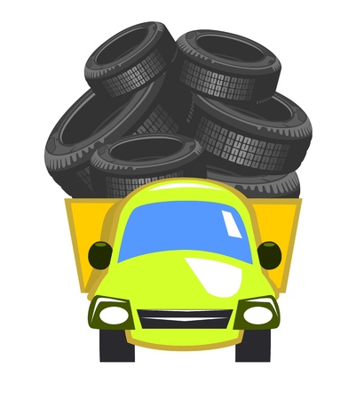 Vector delivery truck - tireのイラスト素材