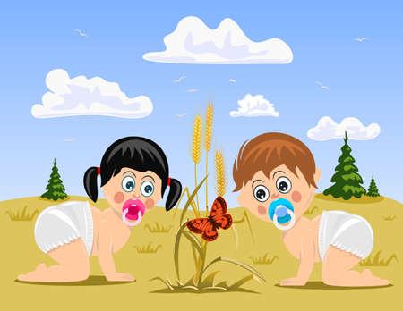 Kids playingのイラスト素材