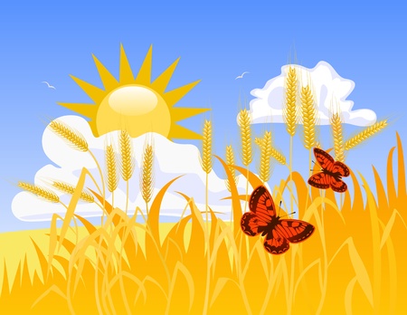 Wheat fieldのイラスト素材