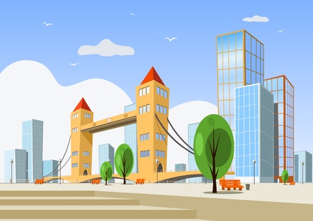 Colorful abstract vector city. Vector artのイラスト素材