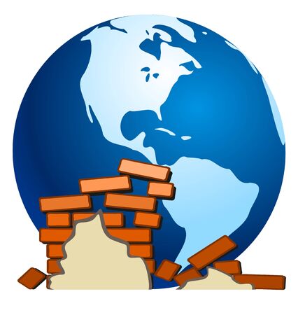 Earth and earth quakeのイラスト素材