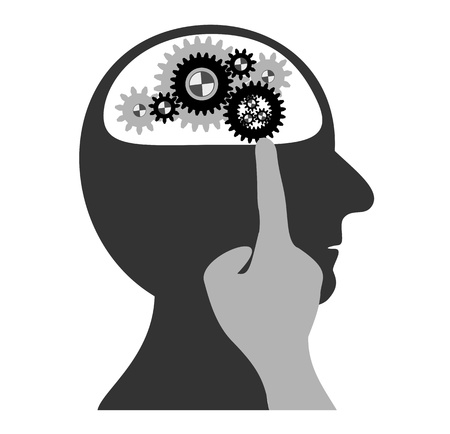 Gears working in the headのイラスト素材