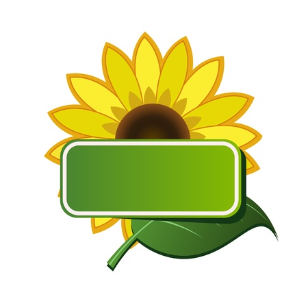 Vector sticker and sunflowerのイラスト素材