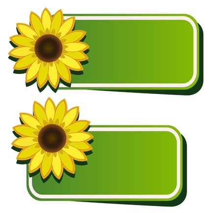 Vector stickers and sunflowerのイラスト素材