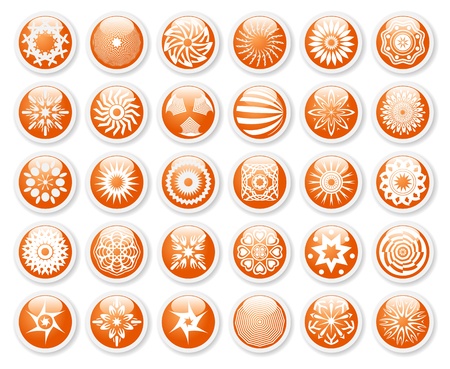 Abstract symbols, orange stickersのイラスト素材