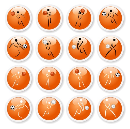 Sport symbol stickersのイラスト素材