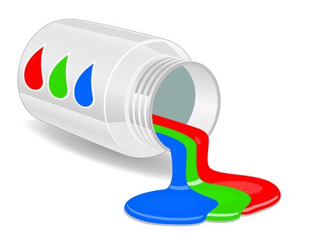 RGB colors spilled from the jarsのイラスト素材