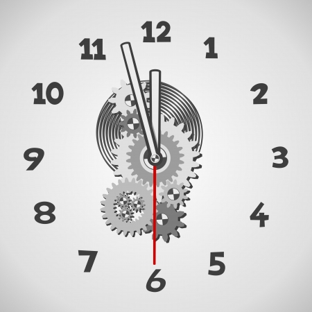 White clock. Five minutes to twelveのイラスト素材