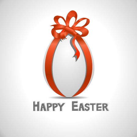 Vector paper card with white ornate easter eggのイラスト素材