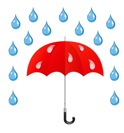  umbrella and rain dropsのイラスト素材