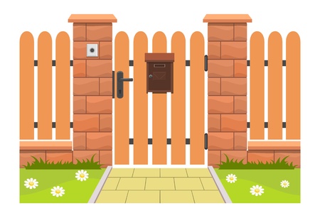 Entrance door with mailbox.のイラスト素材