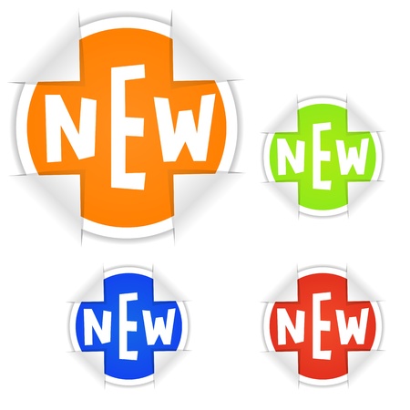 vector "NEW" stickersのイラスト素材