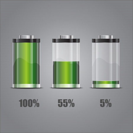 Battery illustration. Concept-battery life.のイラスト素材