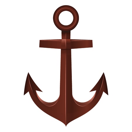 Old Anchor on white backgroundのイラスト素材