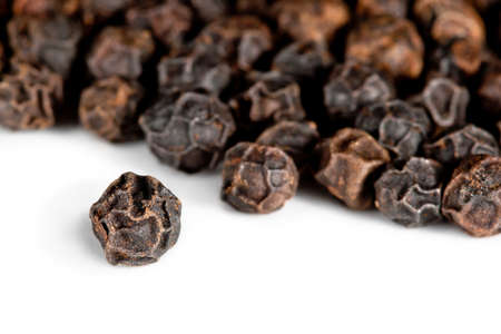 Black pepper on a white background