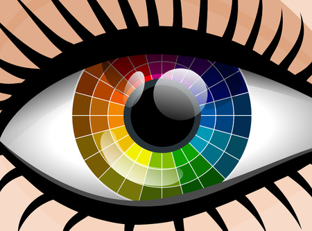 colorful palette woman eyeのイラスト素材