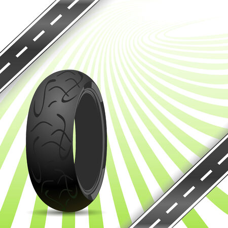 Black motorcycle rubber tireのイラスト素材