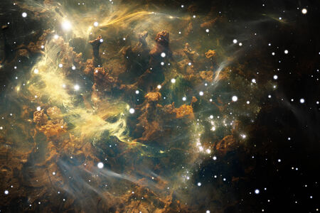 Nebula. Cloud of gas and dust blocks the light of distant stars.の写真素材
