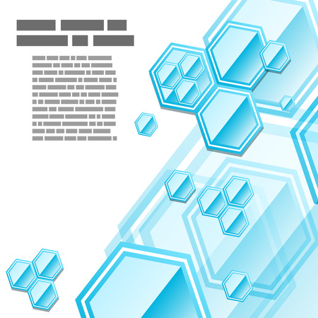 Vector blue geometric hexagon backgroundのイラスト素材
