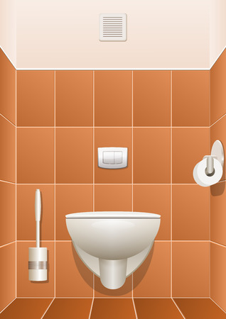 Toilet in a building interior. Vector illustrationのイラスト素材