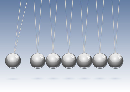 Classic Newton's cradle. Concept of teamwork, vectorのイラスト素材