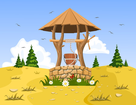 A well with pure natural water. Vectorのイラスト素材