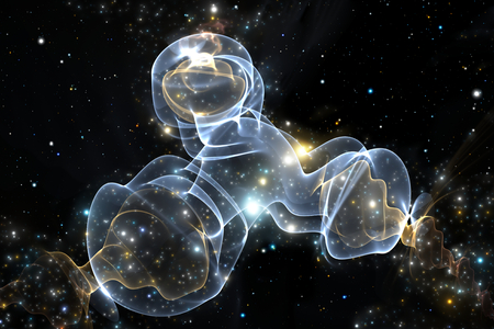 Simulation of the distribution of dark matter in spaceの写真素材