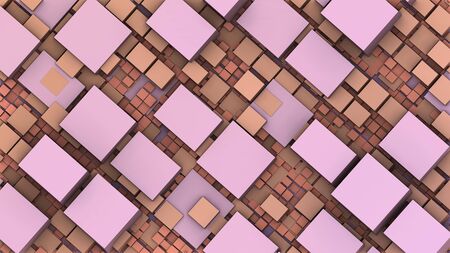 3D Abstract geometric cubes and rectangles, 3D illustrationの写真素材