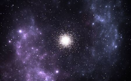 Globular cluster, spherical collections of ancient stars that orbits a galactic core. 3D...