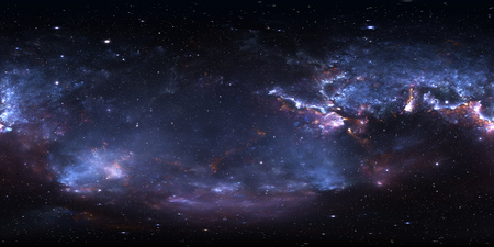 360 degree space nebula panorama, equirectangular projection, environment map. HDRI spherical...