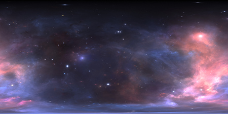 360 degree space nebula panorama, equirectangular projection, environment map. HDRI spherical...