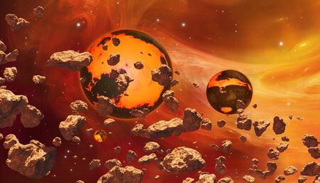Early stages of planet formation. 3d illustration