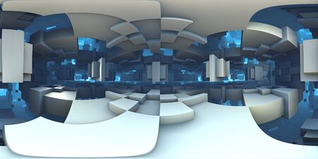 360 degree alien labyrinth, abstract maze background, equirectangular projection, environment map....