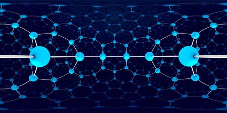 360 degree lattice structure of crystal. Panorama, environment 360Â° HDRI map. Equirectangular...