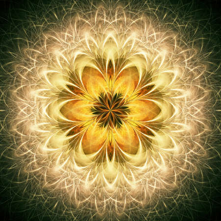 Abstract floral background. Fractal digital artwork, 3d illustration