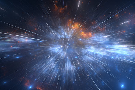 Time warp, traveling in space. SpaceTime traveling concept. Physical science. 3D illustration