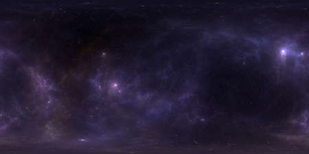 360 degree full sphere panoramic space background with starfield and nebula, equirectangular...