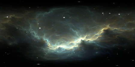 Space background with nebula and stars. Environment 360 HDRI map. Equirectangular projection,...