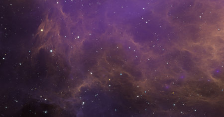 Space background with nebula and shining stars. Giant interstellar cloud. Infinite universe. 3D...