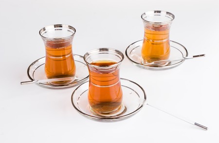 a three glasses of Turkish traditional teaの写真素材