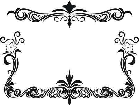 decorative floral frameのイラスト素材