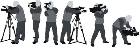 cameramen silhouttesのイラスト素材