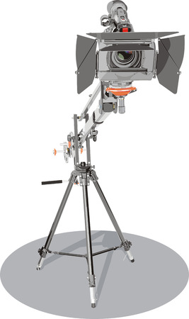 hd camcorder on crane in studioのイラスト素材