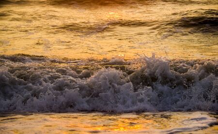 close-up sea waves at morning time